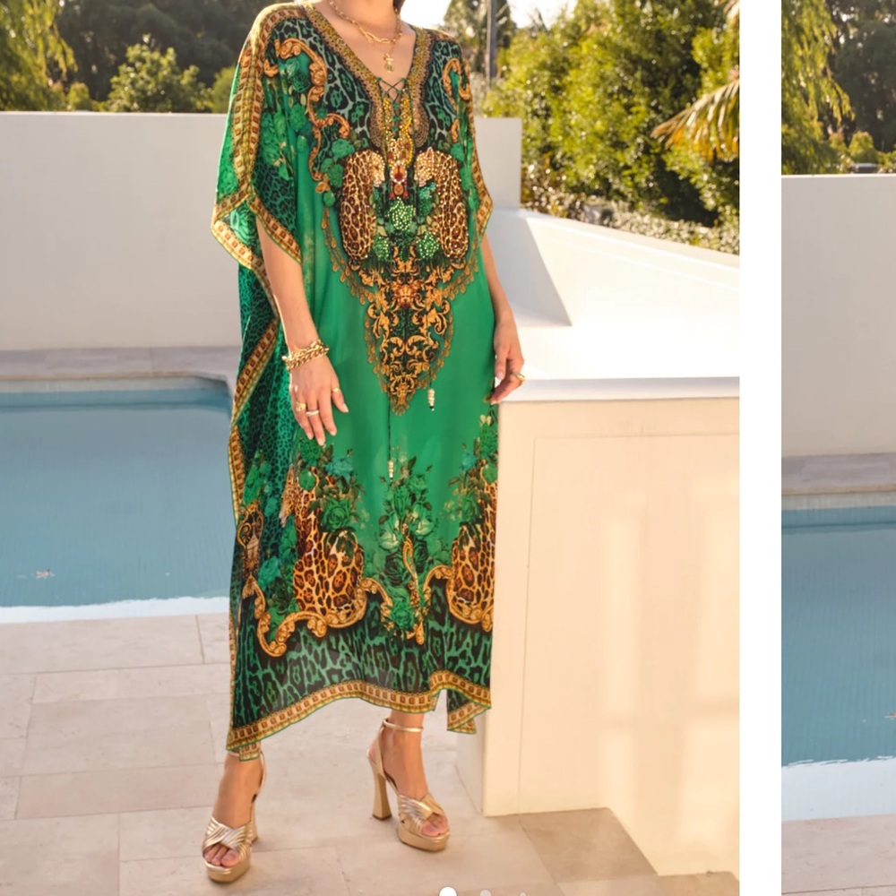 Czarina emerald leopard goddess kaftan